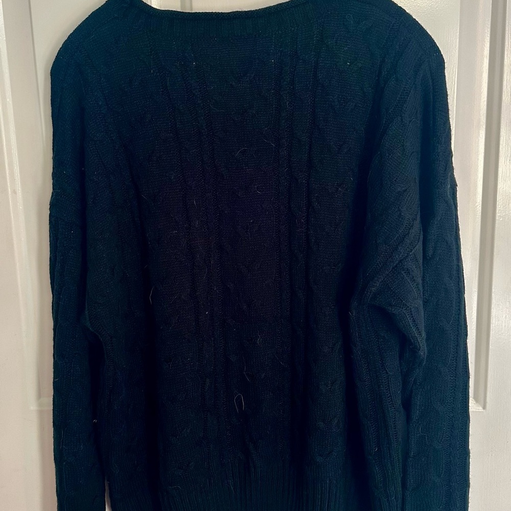 LuLaRoe Black Cable Knit Crewneck Sweater - Picture 2 of 3